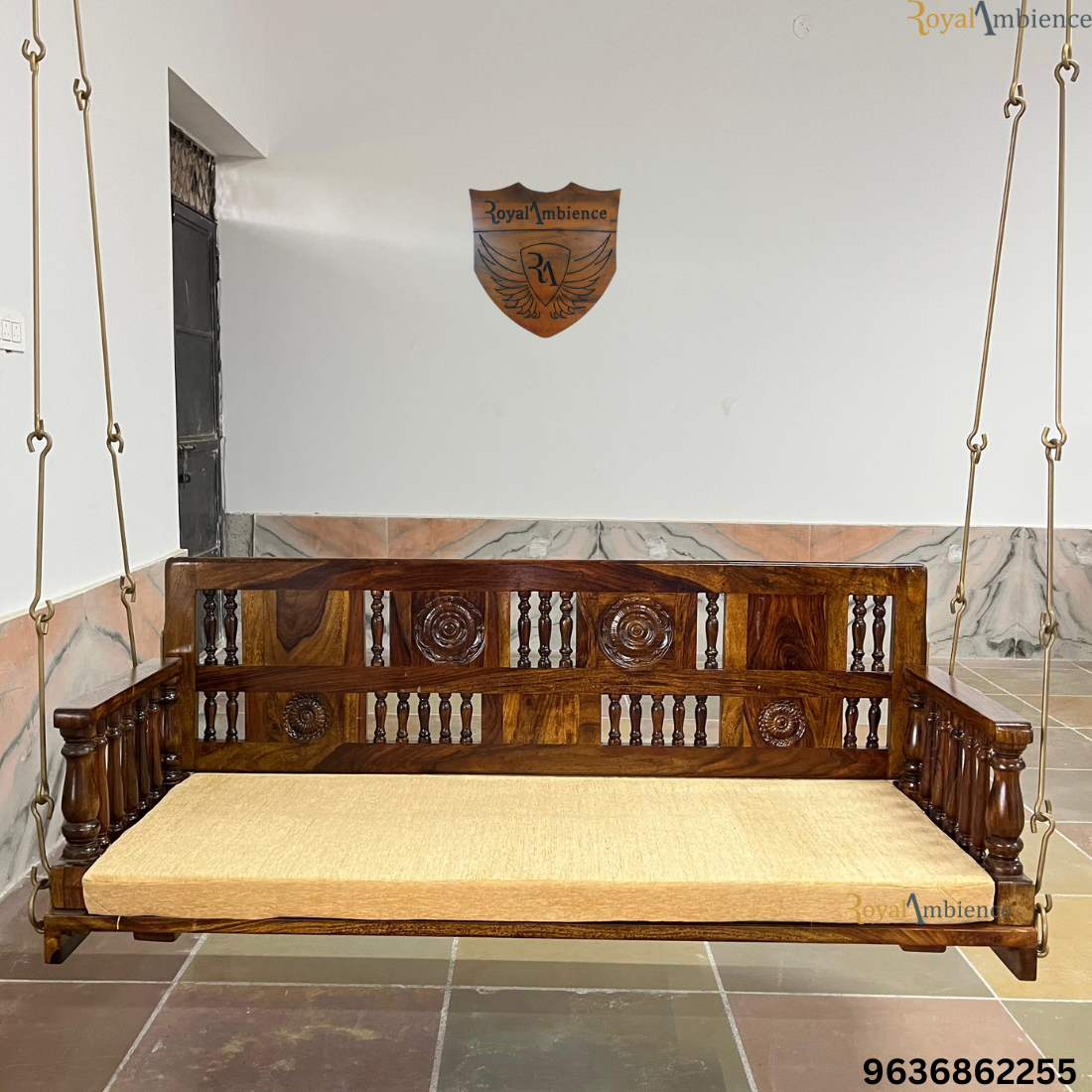 Wooden Swing / Jhula Reversible Carving / Tile Design - Dipak Reversible