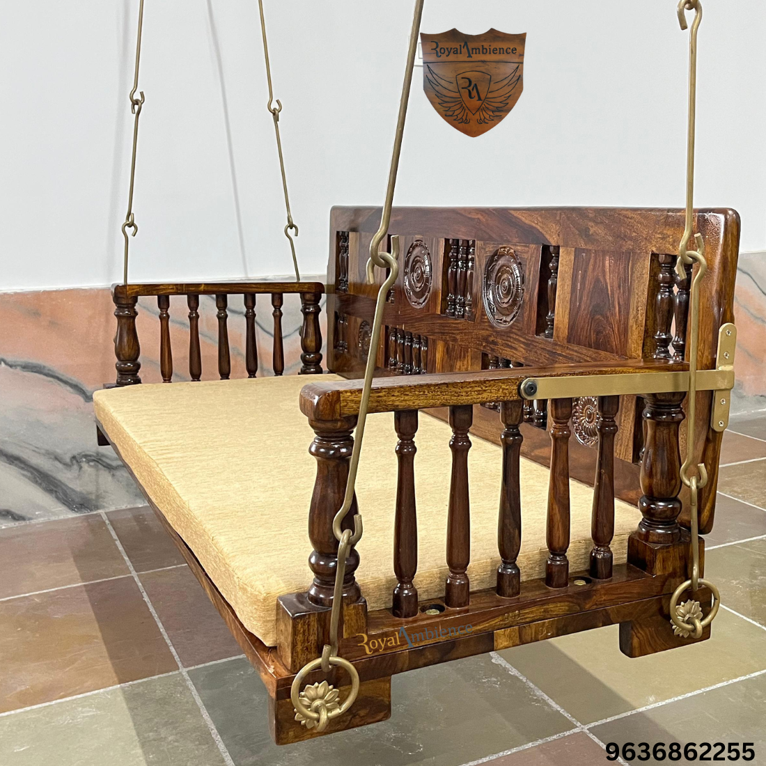 Wooden Swing / Jhula Reversible Carving / Tile Design - Dipak Reversible