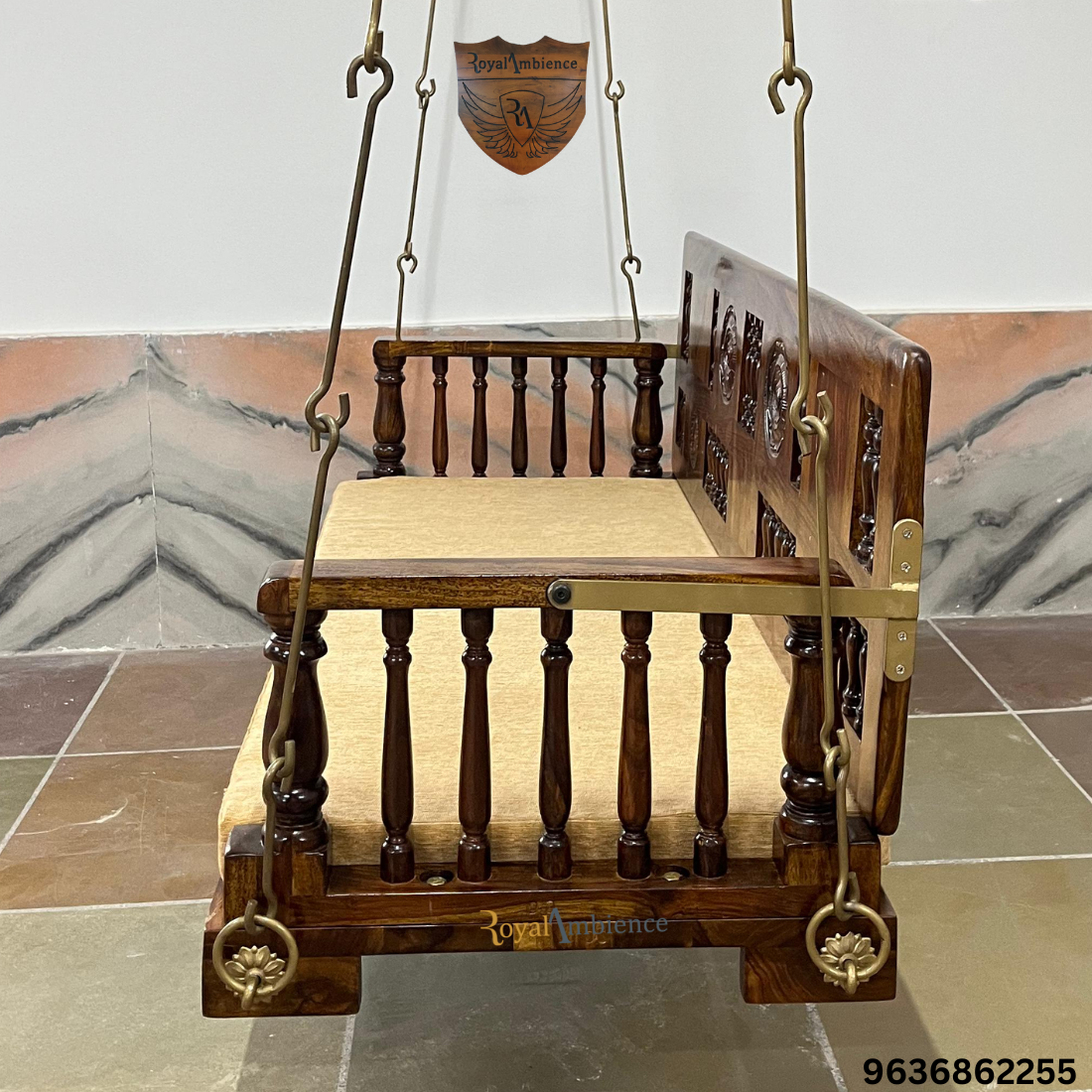 Wooden Swing / Jhula Reversible Carving / Tile Design - Dipak Reversible