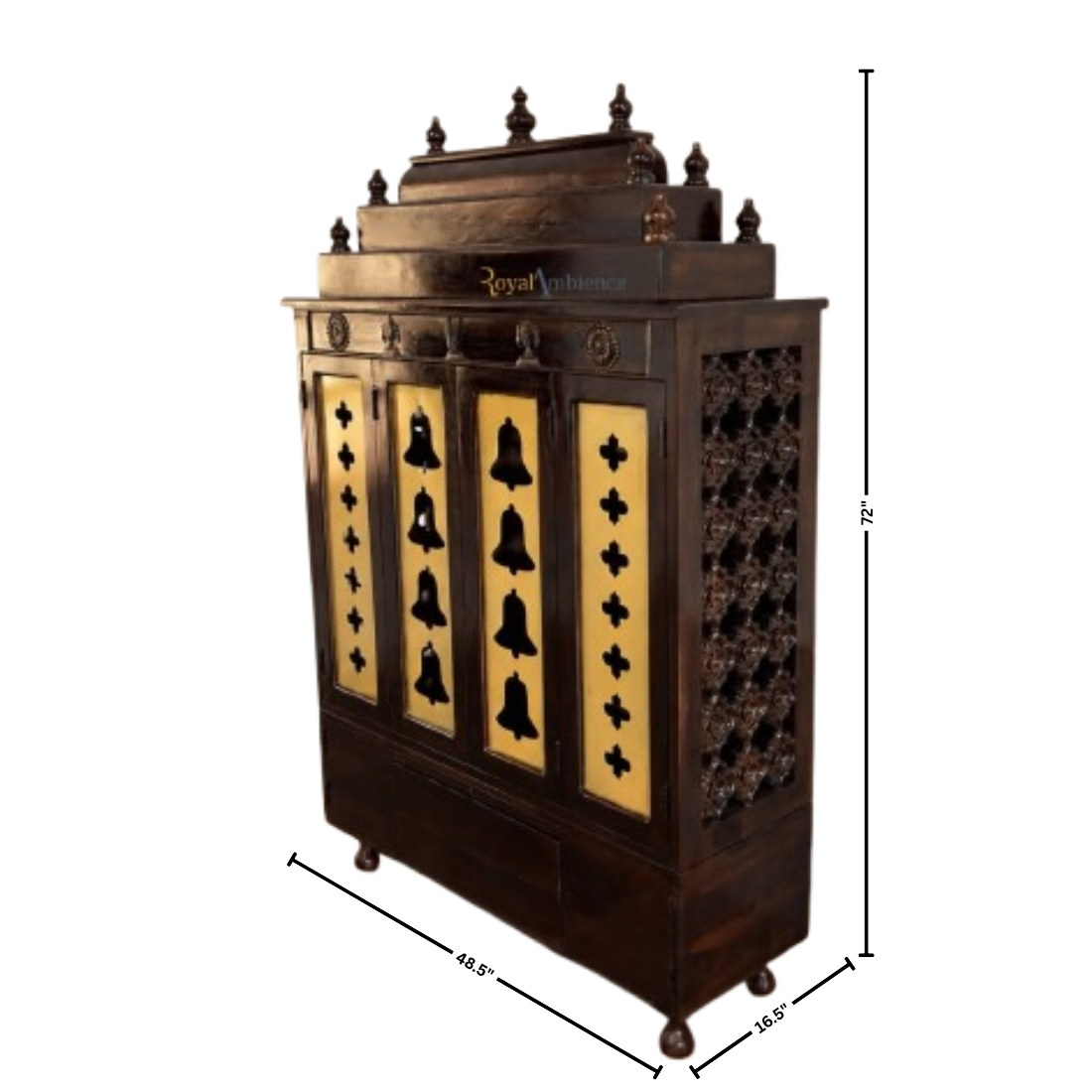 Solid Sheesham Wood Temple for Home - Aum