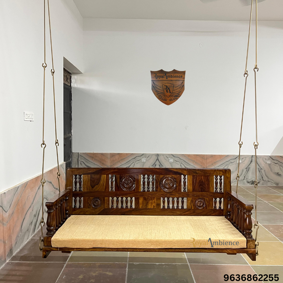 Wooden Swing / Jhula Reversible Carving / Tile Design - Dipak Reversible