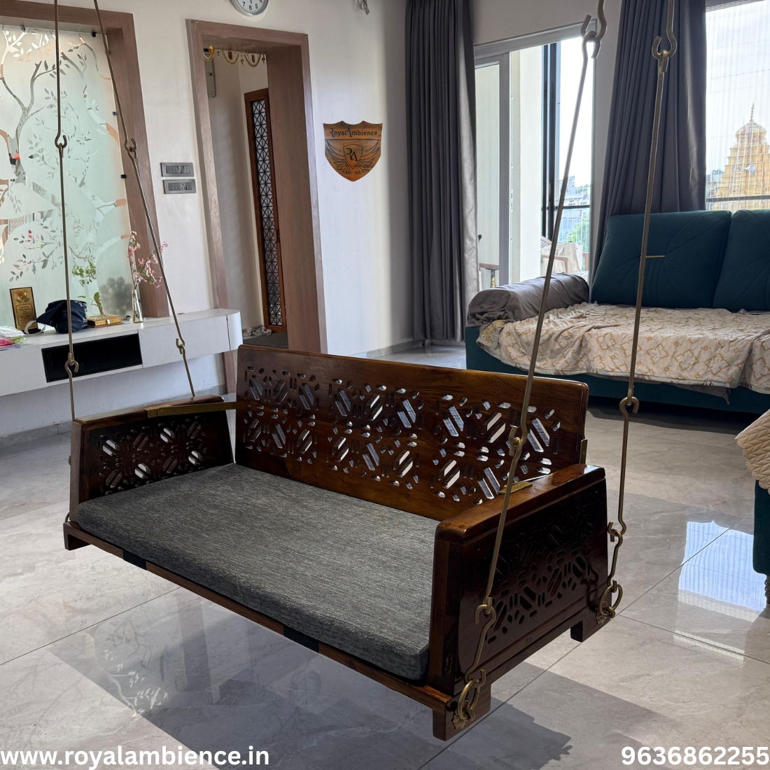 Wooden Reversible Swing/ Jhula for Living Room - AVI