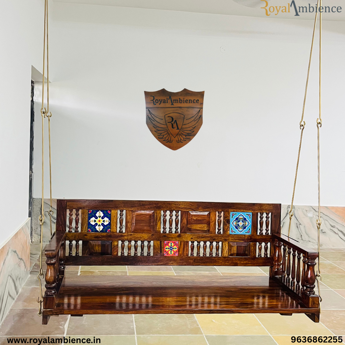 Wooden Swing / Jhula Reversible Carving / Tile Design - Dipak Reversible