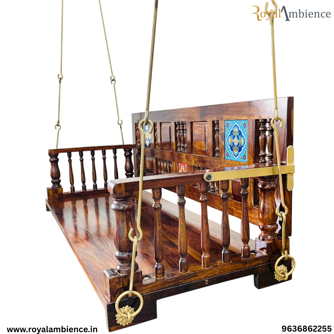 Wooden Swing / Jhula Reversible Carving / Tile Design - Dipak Reversible