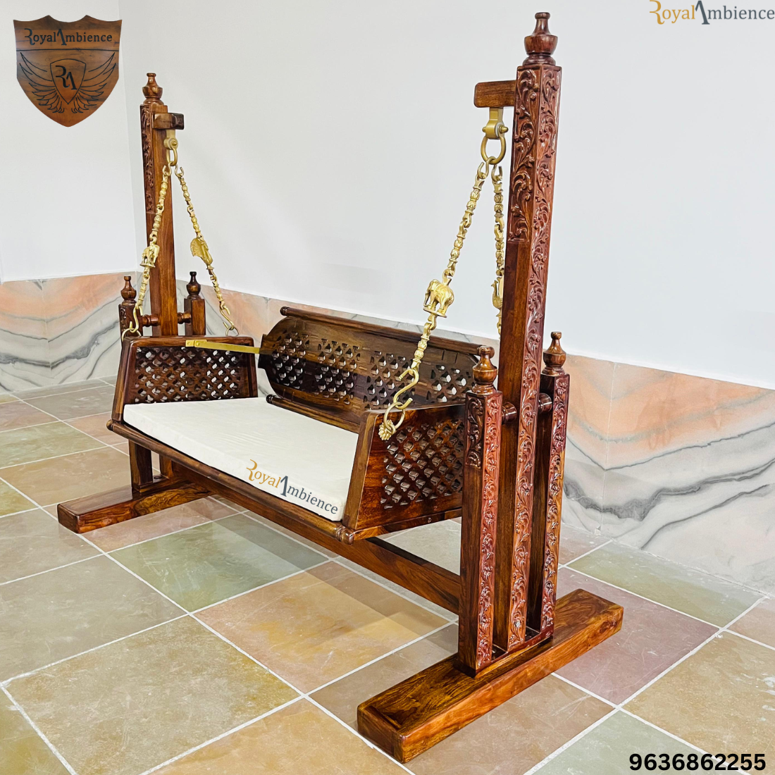 Wooden_swing_with_stand_carving_jhula_radhe_buji