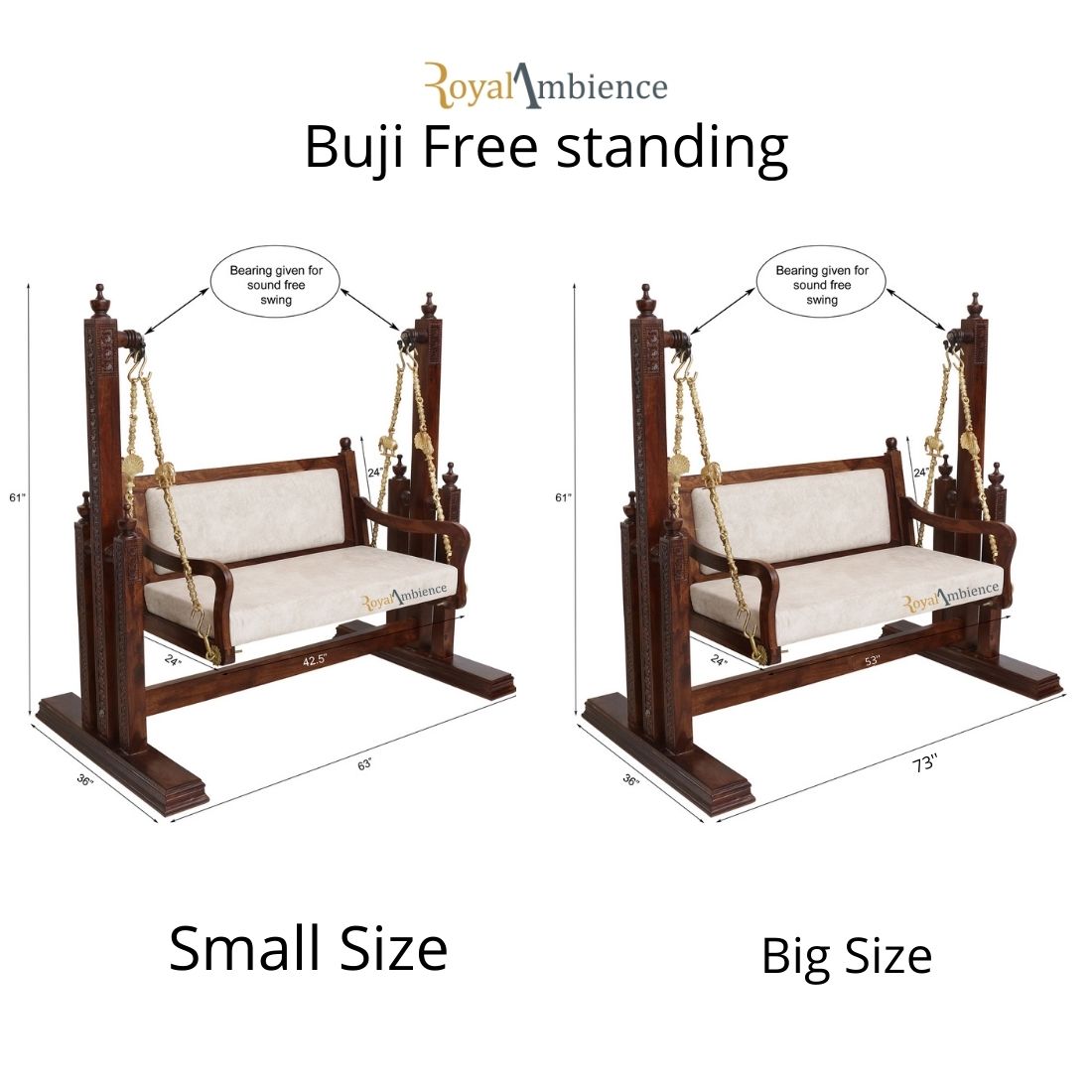 Swing with Stand (Wooden Jhula) for Living Room - BUJI