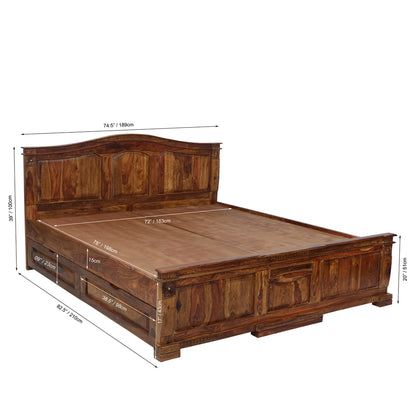 Wooden bed with storage - Borage