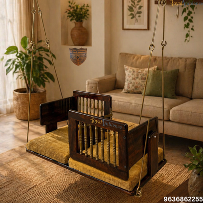 Wooden Swing Reversible Jhula with Cushion - Aakash