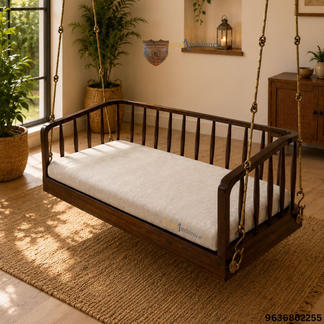 Wooden Swing Jhula with Chain set (Sofa swing) - Prem