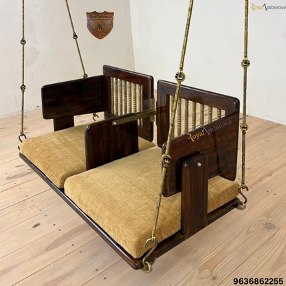 Wooden Swing Reversible Jhula with Cushion - Aakash