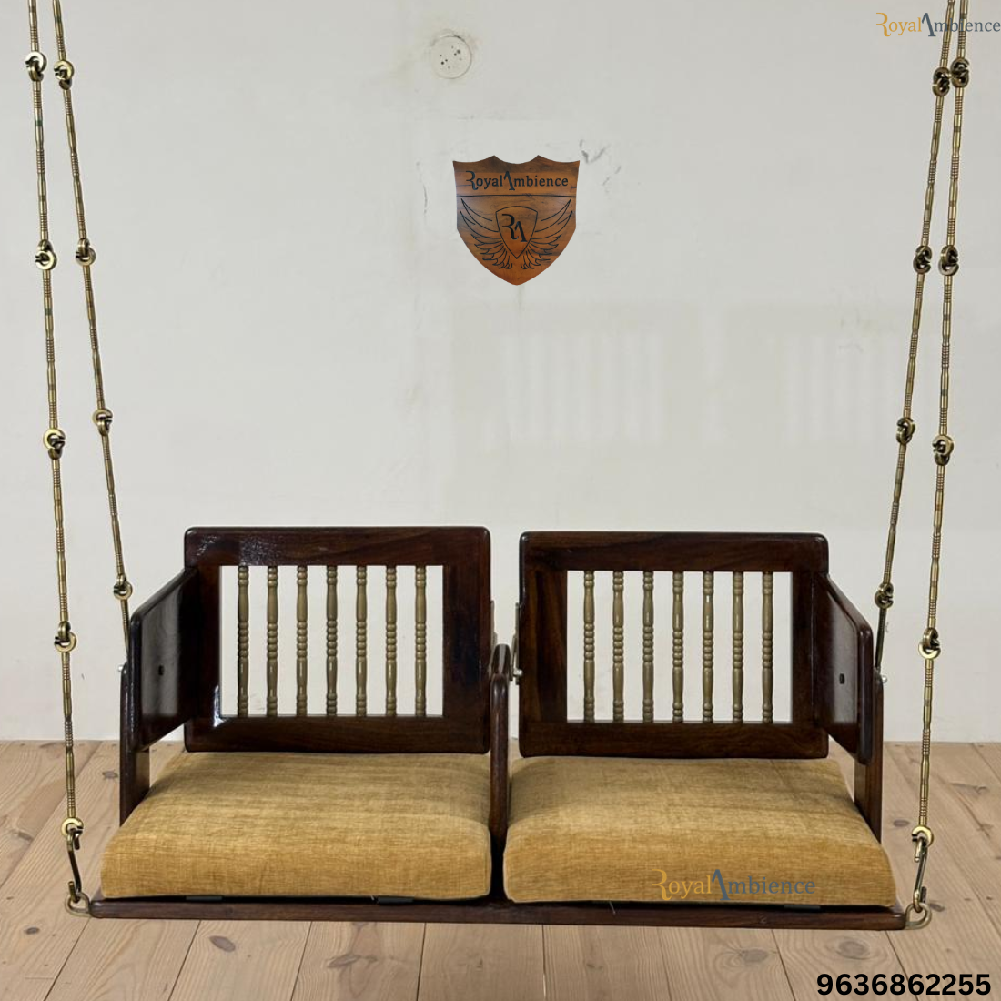 Wooden Swing Reversible Jhula with Cushion - Aakash