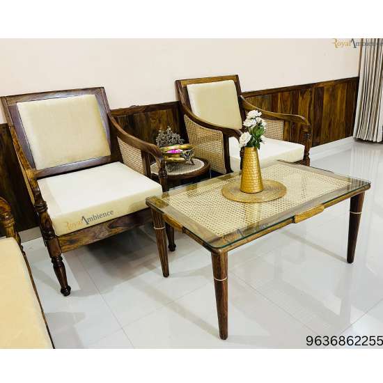 Stylish Wooden Cane Center Table for Home