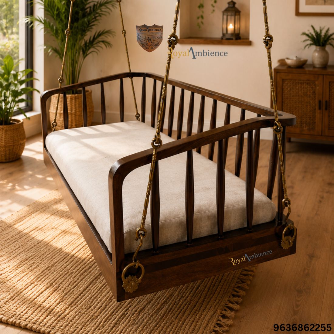 Wooden Swing Jhula with Chain set (Sofa swing) - Prem