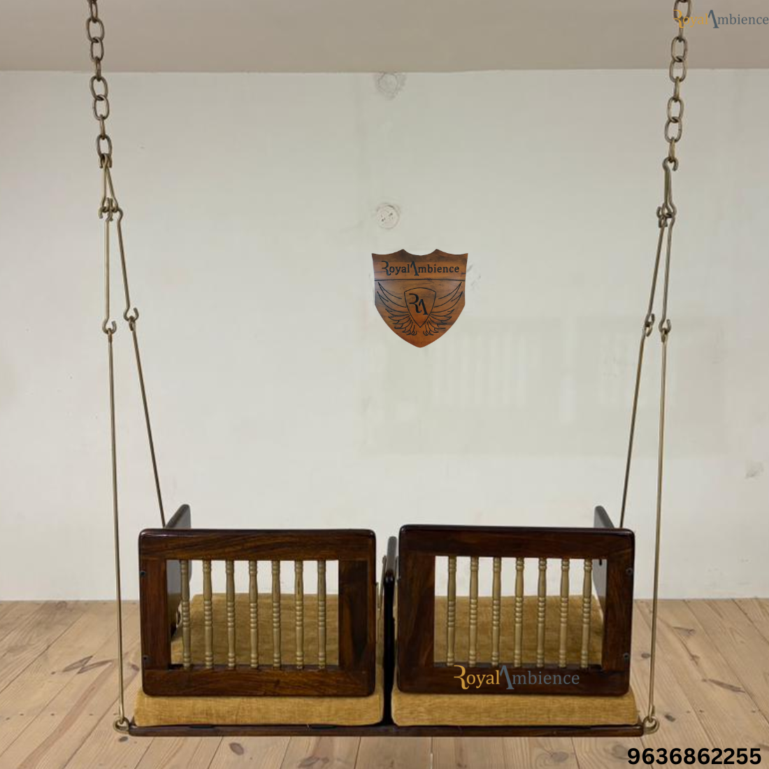 Wooden Swing Reversible Jhula with Cushion - Aakash