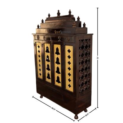 Solid Sheesham Wood Temple for Home - Aum