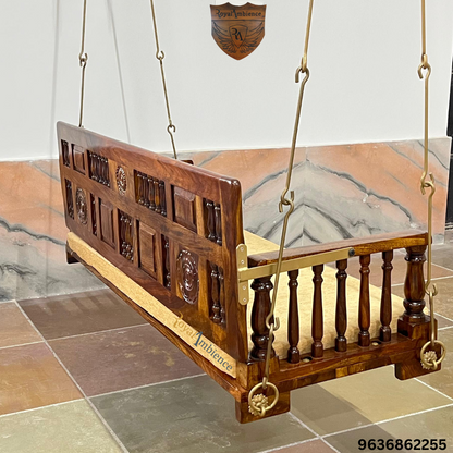 Wooden Swing / Jhula Reversible Carving / Tile Design - Dipak Reversible