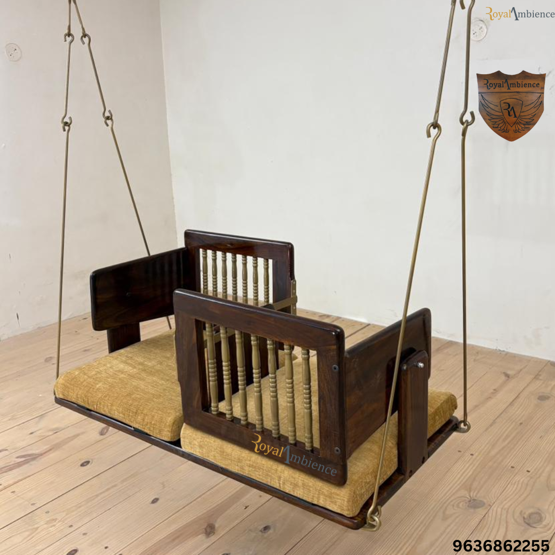 Wooden Swing Reversible Jhula with Cushion - Aakash