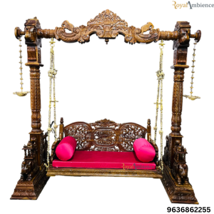 Wooden Swing Reversible with Big Stand for Temple - Ayodhya Swing