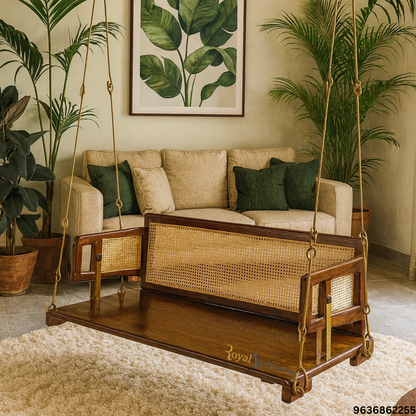 Reversible Wooden Swing ( Jhula CANE ) Onjle - OVI