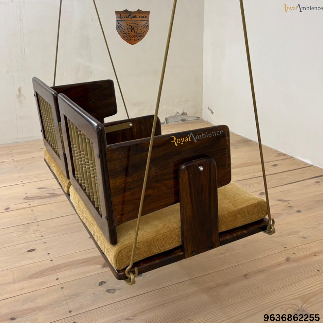 Wooden Swing Reversible Jhula with Cushion - Aakash