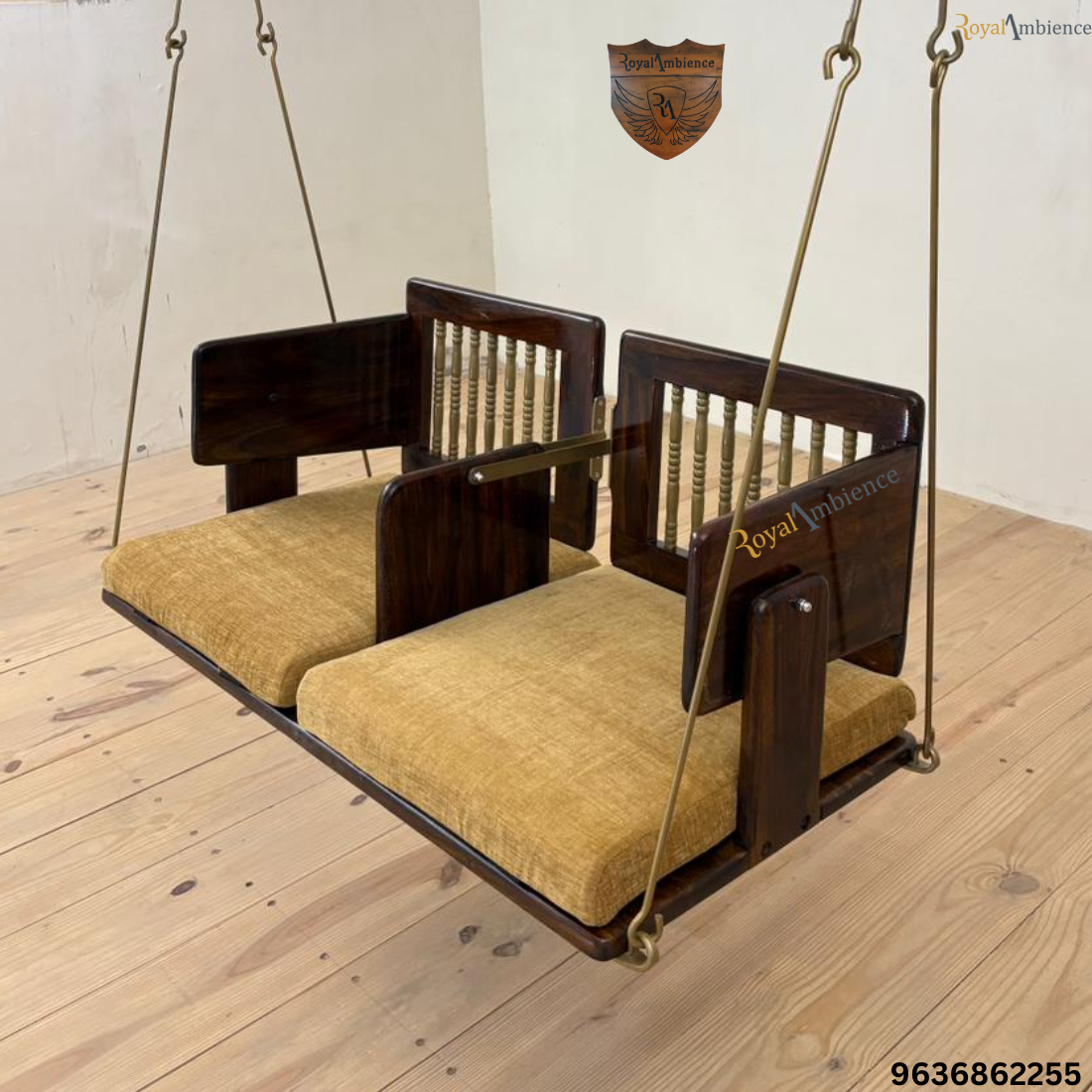 Wooden Swing Reversible Jhula with Cushion - Aakash