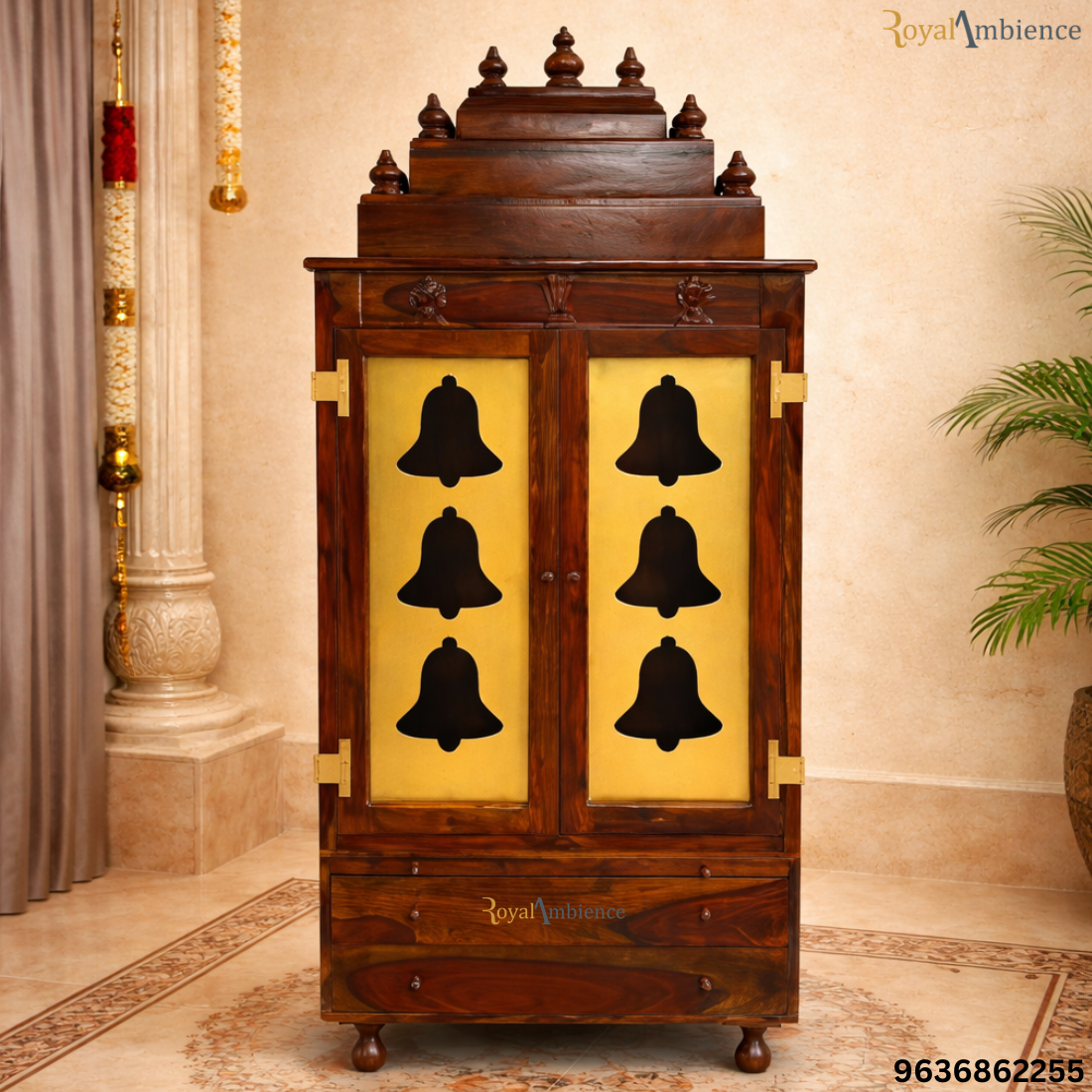 Wooden Handcrafted Pooja Mandir / Temple for Home - Prem