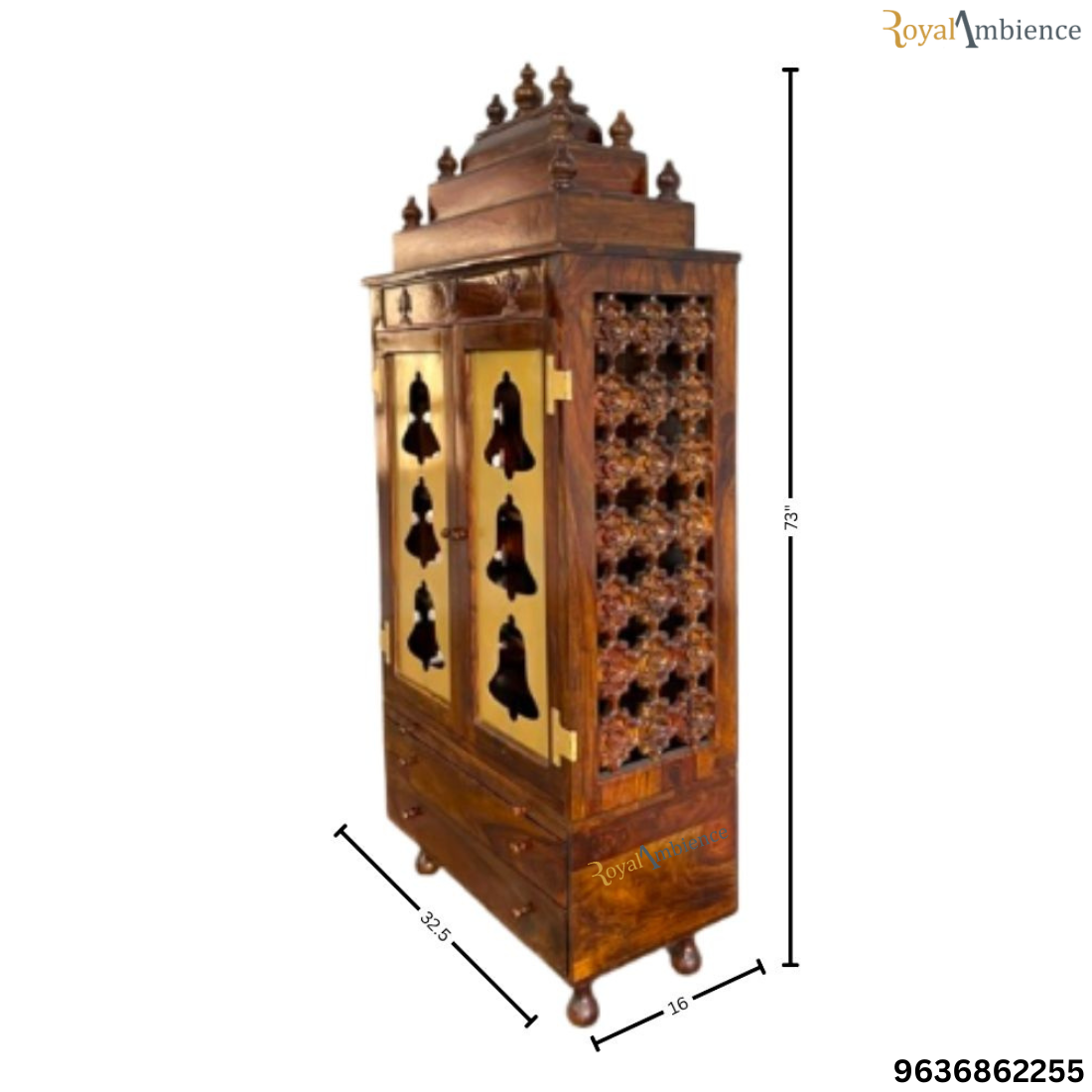 Wooden Handcrafted Pooja Mandir / Temple for Home - Prem