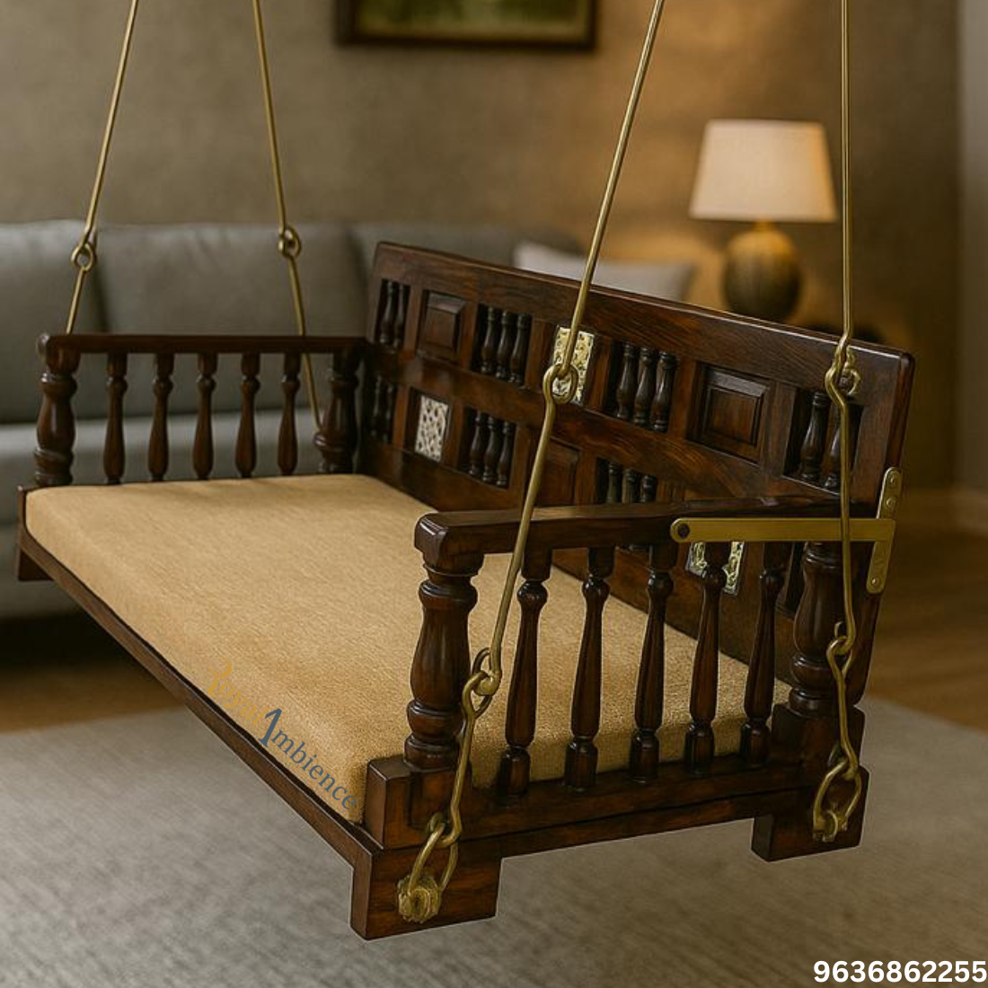 Wooden Swing / Jhula Reversible Carving / Tile Design - Dipak Reversible