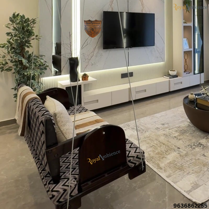 Wooden Reversible Swing / Jhula with Base Cushion - Ambar