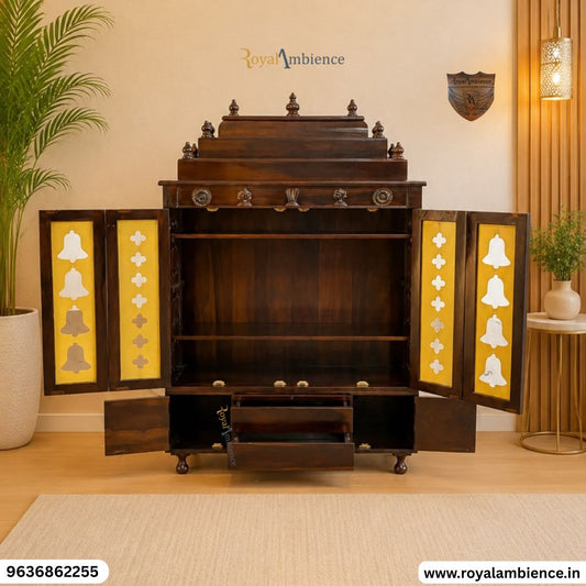Solid Sheesham Wood Temple for Home - Aum