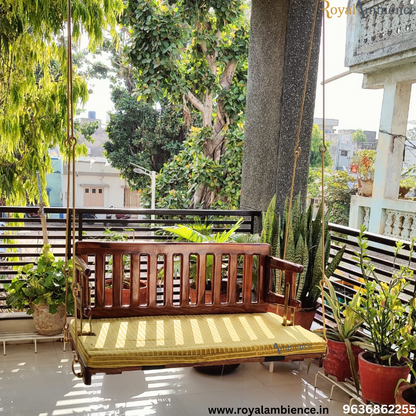 Wooden Reversible swing / Jhula with Brass coated chain (Sheesham wood) - ERA