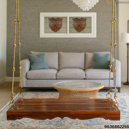 Wooden Carving Jhula without Chain Set - Carved Plank Swing