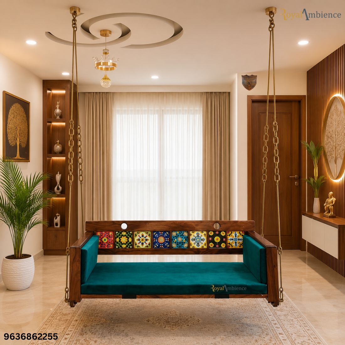 Wooden Convertible Flexible Reversible Swing / Jhula (Tile) - Tiya