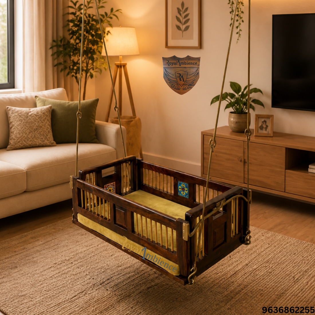 Wooden Reversible Swing / Cradle (Palna) Hanging Jhula for Home - Cradle Palna