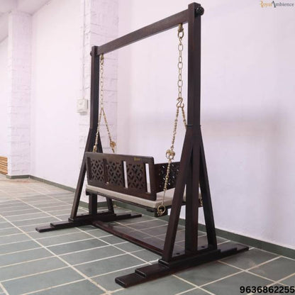 Wooden Reversible Swing With Stand for Living room