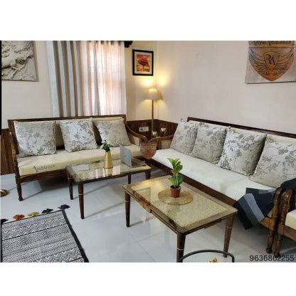 Stylish and Comfortable Wooden Sofa Set for Living Room -
