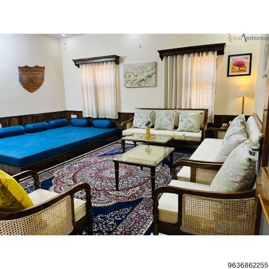 Stylish and Comfortable Wooden Sofa Set for Living Room -