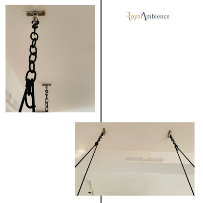 Wooden Swing (Black Chain) Jhula with Handrest — Supyar
