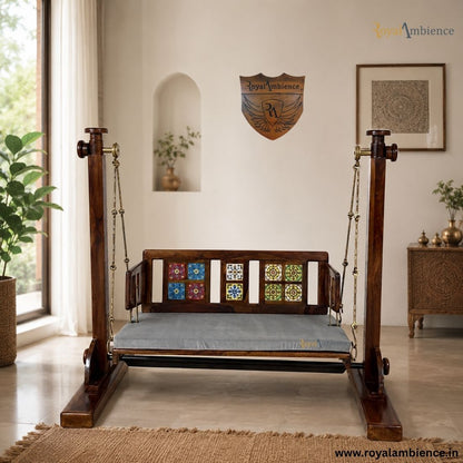 Wooden Swing / Jhula with Stand - Mannu Buji