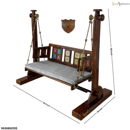 Wooden Swing / Jhula with Stand - Mannu Buji
