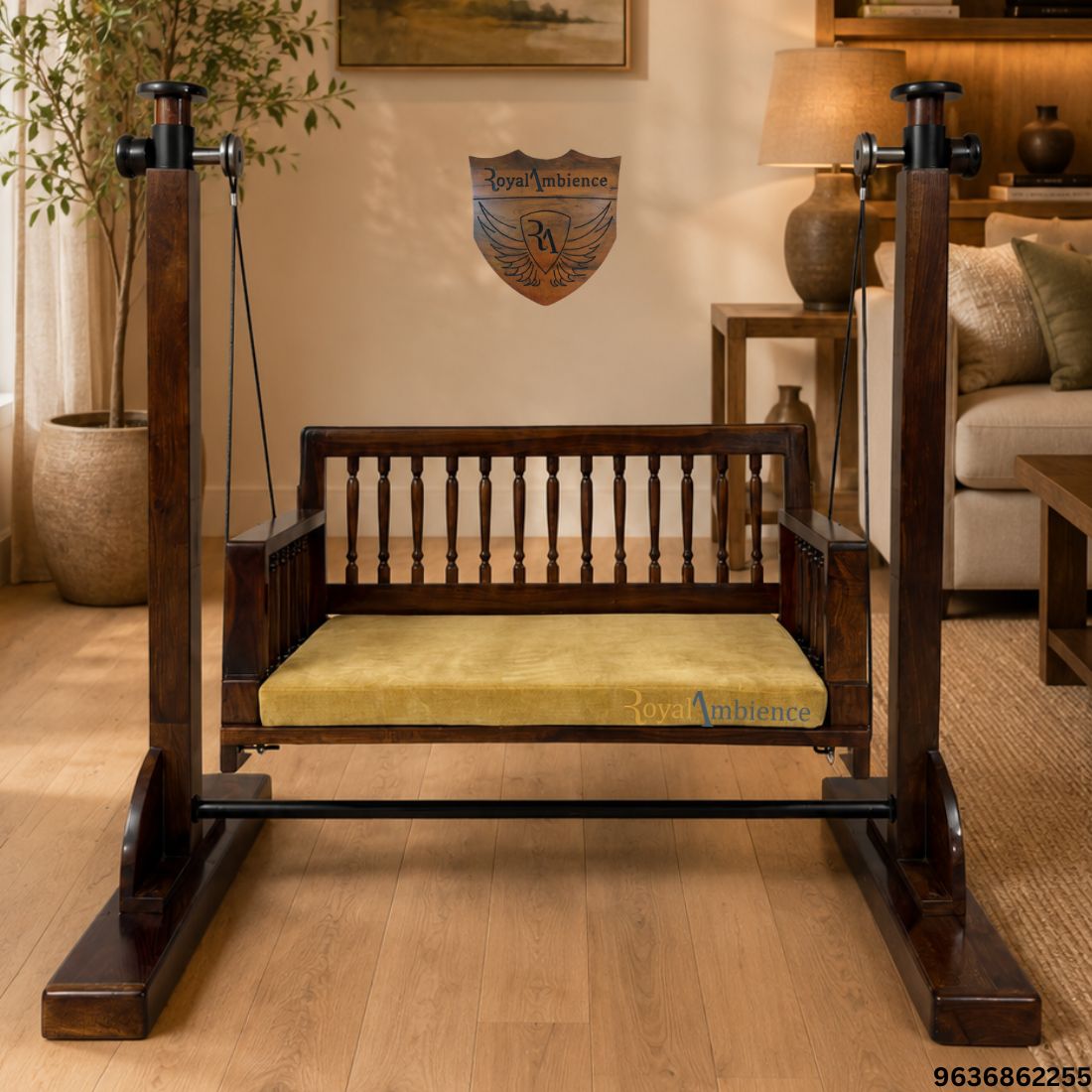 Wooden Stand Swing with Rope Wire - BKI