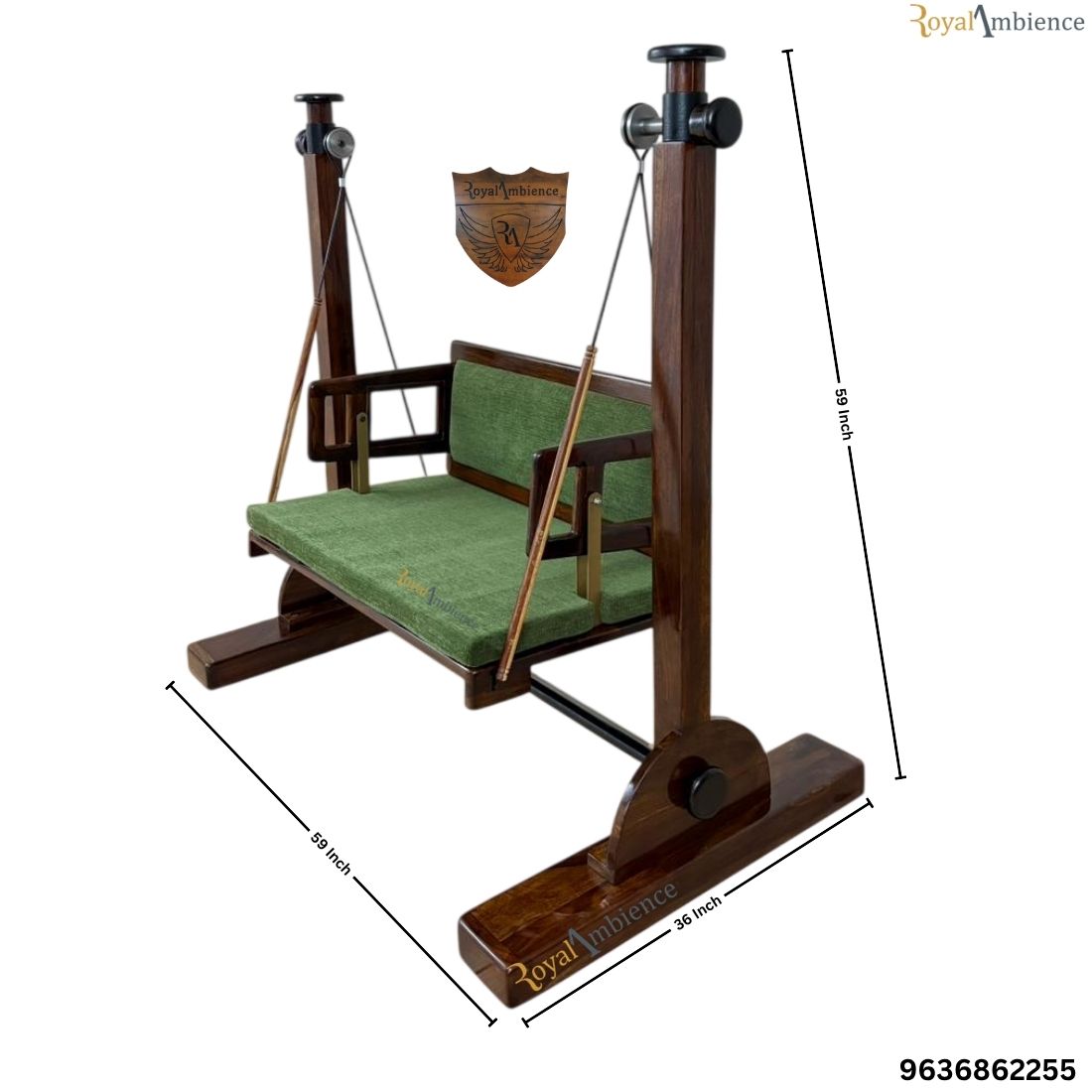Wooden Stand Swing with Rope Wire - BKI