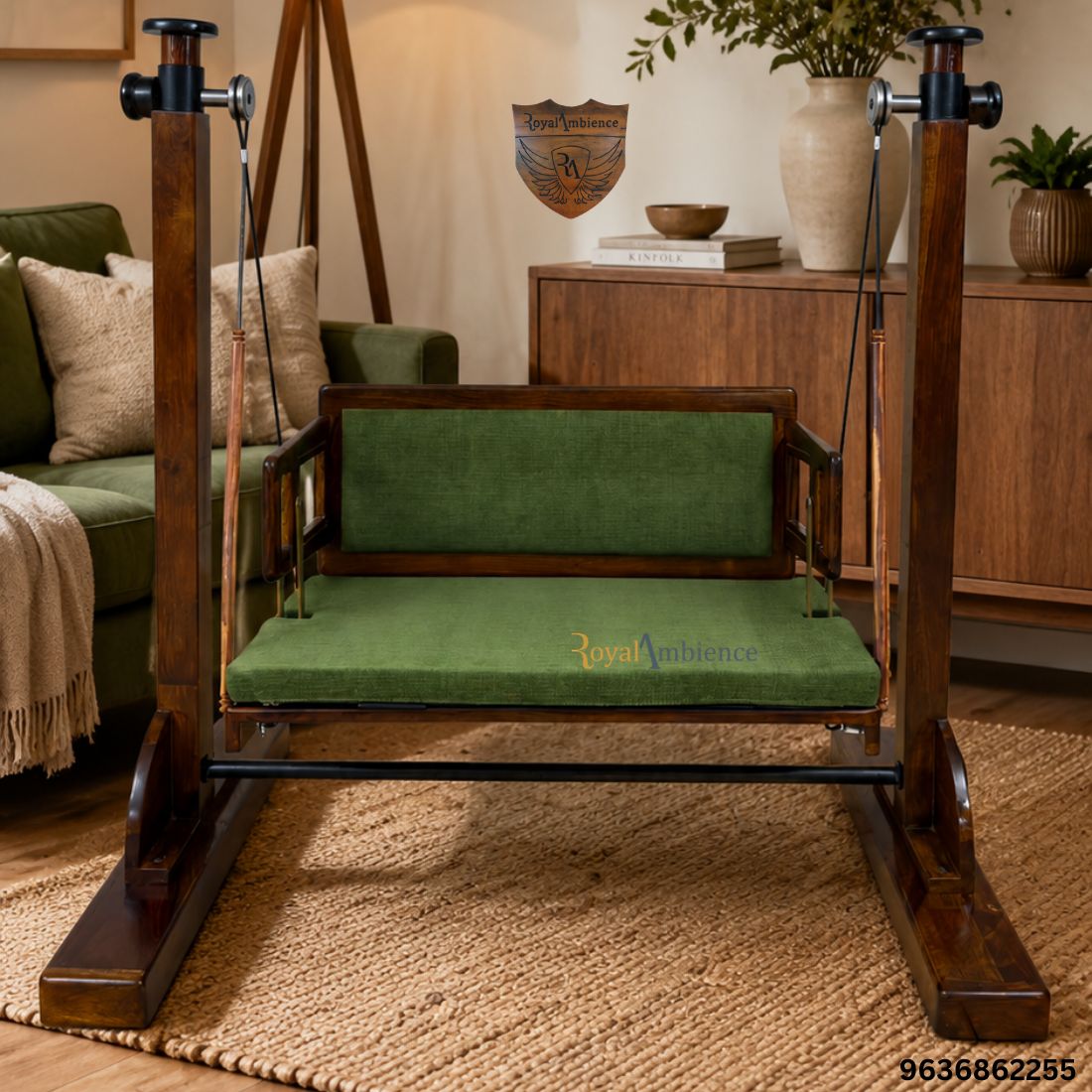 Wooden Stand Swing with Rope Wire - BKI