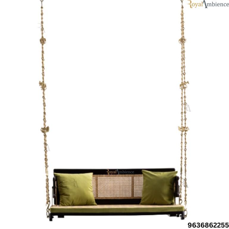 Reversible Wooden Swing ( Jhula CANE ) Onjle with Brass chain - OVI