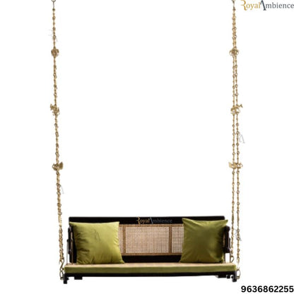Reversible Wooden Swing ( Jhula CANE ) Onjle with Brass chain - OVI