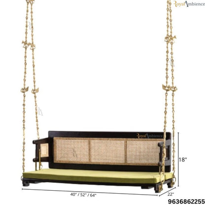 Reversible Wooden Swing ( Jhula CANE ) Onjle with Brass chain - OVI