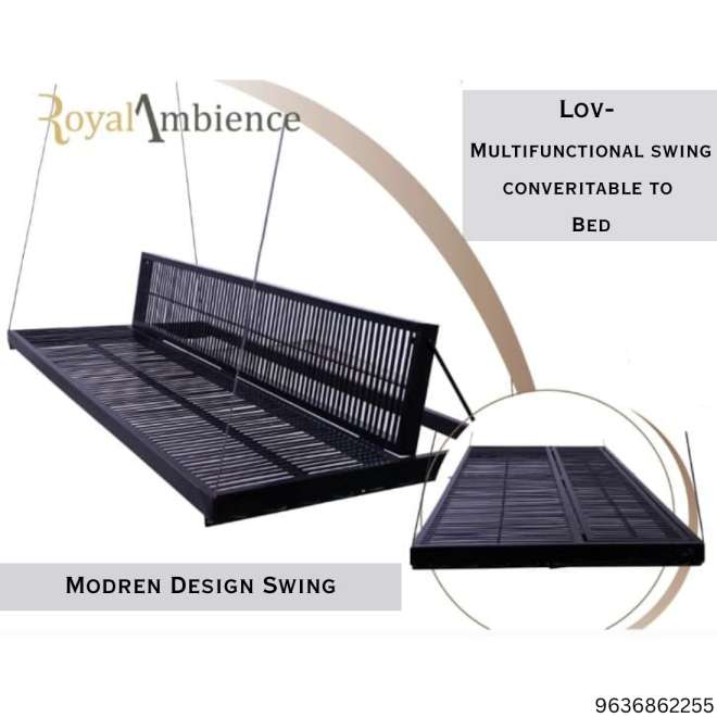 Iron Bed Cum Swing with Lift Wire - Lov