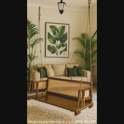 Reversible Wooden Swing ( Jhula CANE ) Onjle - OVI