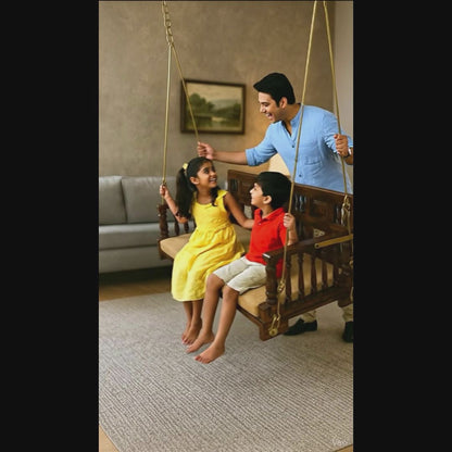 Wooden Swing / Jhula Reversible Carving / Tile Design - Dipak Reversible