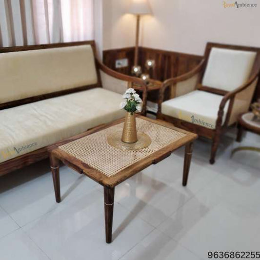 Stylish Wooden Cane Center Table for Home